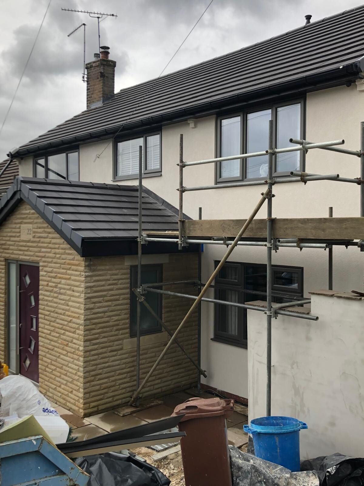Freshly rendered house elevation
